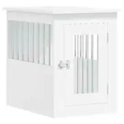 Wooden Dog Crate Puppy Cage Kennel Furniture Indoor House White 45x62x59cm