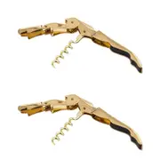 2x Davis & Waddell Fine Foods Raymond Corkscrew/Bottle Opener Barware 12x2cm GLD