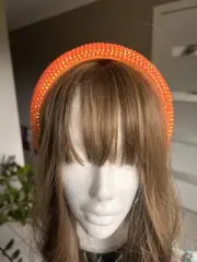 Orange Fascinator Headband Beaded Encrusted fascinator Headband
