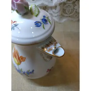 Vintage Meissen 德國麥森 瓷器/手繪 花卉 描金 茶壺