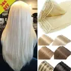THICK One Piece Clip in Real Remy Human Hair Extensions 3/4 Full Head Blonde 22"