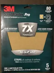 (100 pack) 3M SandBlaster Pro Sandpaper 9”x11” sheets 80 Grit Coarse 7X LONGER