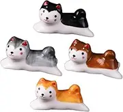 MAGICLULU 4Pcs Ceramic Chopsticks Holders Cute Cartoon Spoon Rest and Fork Racks for Desktop Decor Skid Table Accessories for Dining and Home
