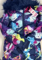 New Justice Girls Puffer Jacket with Faux Fur Lined Sherpa Hood M 10