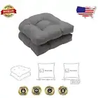 Eco-Friendly Recycled Polyester Patio Seat Cushions - 19" x 19", Set of 2