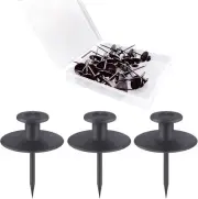 30 PCS Push Pins Picture Hangers Wall Hooks, Double Headed Thumb Tacks Black