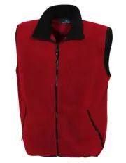 Men’s Panda Fleece Jacket Vest a Zip up Coat in Small to Big & XX-Large Red