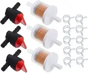 Levemolo 1 Set Fuel Shut-Off Valve Strainer Carburetor Shut Off Valve Fuel Line Clamps Lawnmower Carburetor Fuel Filter Lawnmower Parts Fuel Gas Tank Shut Off Valves Clamps Replacement Abs