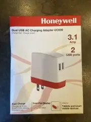 Honeywell UC530 3.1 Amp Dual USB AC Charging Adapter (Red)