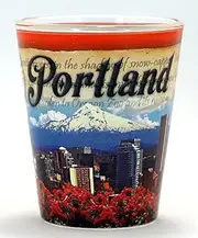 Portland Oregon Stamp Design Shot Glass Glassware