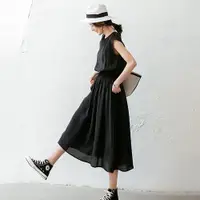 在飛比找ETMall東森購物網優惠-【nata】現貨-日系質感綁帶洋裝（黑）