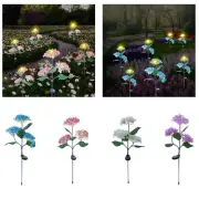 Solar Outdoor Hydrangea Artificial Flower Water Proof Lights For Home Garden