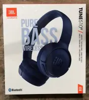 JBL Tune 510BT Blue Wireless On-Ear Headphones with PureBass Sound (B14)