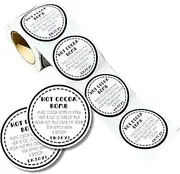 Hot Cocoa Bomb Stickers for Box | 250/roll Bulk Packaging 2” Label Tag Instructions Ingredients for Holiday Christmas Black and White Minimalist