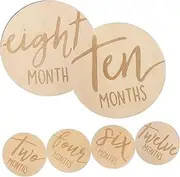 Generic 6 Pcs Month Card Organizer Monthly Milestone Milestones Milestone Blanket Sign Newborn Photography Props Registry Month Blocks for World Announcement Wooden