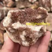 1PC Natural Dark Red crystal Rough Quartz Cluster VUG Specimens Reiki Healing