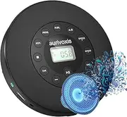 Aurivoxis Rechargeable Portable CD Player, Walkman Mini Boombox with Stereo Speaker LCD Display, Support CD MP3 USB AUX Headphones，Compact CD Disc Player for Car/Travels