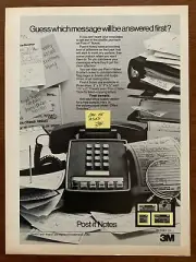 1982 Post-it Notes Vintage Print Ad/Poster Retro Telephone 80s Pop Art Décor