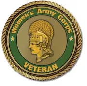Woman's Army Corps Medallion for Box Cremation Urn/Flag Case - 2 Inch Diameter