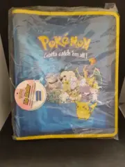 Blockbuster Pokemon TCG Clear Blue Trading Card 3-Ring Zipper Binder (1999)