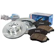 Front BCP Disc Brake Rotors + Bosch Brake Pads for Holden Barina SB 1.2L 1.4L