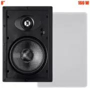Pair 160W 2-Way 8" In Wall Stereo Audio Speaker Carbon Fiber Home Theater Cinema