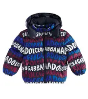 [Dolce & Gabbana Kids] Dolce & Gabbana Kids Logo puffer jacket Y 14 blue