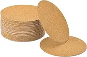 uxcell 40 Pcs Self-Adhesive Cork Round, 3" x 3" Cork Tiles Backing Sheets Cork Coasters for DIY Crafts, Brown