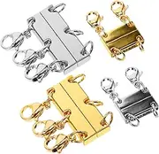 Operitacx 4pcs Layered Jewelry Buckle Magnetic Clasps for Necklaces Necklace Layering Clasps Layered Necklace Clasp Bracelet Clasp Necklace Connectors for Multiple Necklaces Necklace Hooks