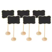 6Pcs Mini Chalkboard Signs with Easel Stand, Black (Style B, 6.8"x3.3")
