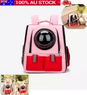 Outdoor Pet Carrier Backpack Cat Dog Puppy Travel Space Shoulder Bag Pink AU
