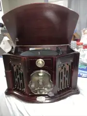 Thomas Pacconi 1900-2000 Classics Vinyl Record Player Cassette Tape Radio Cherry