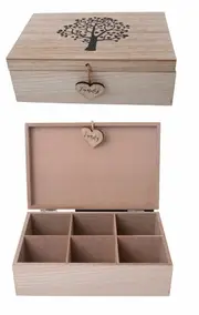 Wood Tea Box Tree of Life Wooden Crystal Esential Oil Jewellery Healing Gift
