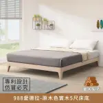 【MYHOME8 居家無限】988愛德拉實木床底/床架 5尺-原木色 標準雙人(實木打造)