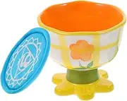 DEARMAMY Dessert Bowl Cups Set Ceramic Cow Pattern Ice Cream Bowls for Boys Girls Women Long Serving Life