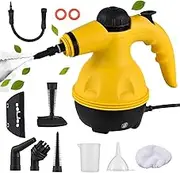 Handheld Steam Cleaner for Home Use, HOMIEST Steamer for Cleaning,Multipurpose Portable Steam Cleaning w/Safety Lock and 10 Accessory Kit to Remove Grime,Cleaning Tile,Bathroom,Window,Kitchen,Yellow