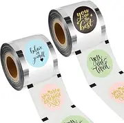 Henoyso 2 Roll Cup Sealer Film for Sealing Machine 90-105 mm 6400 Cups Bubble Tea Sealer Film for 16 oz Plastic Cups for Bubble Tea, Water, Coffee, Juice, Soda (Motivational Style)
