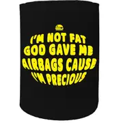 Alcohol Stubby Holder - Im Not Fat God Gave - Funny Novelty Birthday Gift Joke Beer Can Bottle