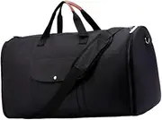 rockible Garment Duffle Bag Travel Bag Convertible Carry on Garment Bag Adjustable Strap Travel Suit Bag for Business Trip Backpacking, Black