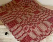 SALE! Primitive CRANBERRY RED LOVERS KNOT TABLE SQUARE Coverlet Tablecloth 34"