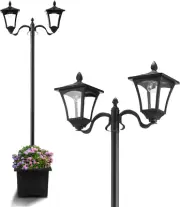 186Cm Solar Led Light Post Planter Outdoor Street Garden Security Pole Lamp Driv