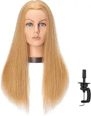 Hairlink 24-26'' Mannequin Head With Human Hair Styling Training Head Dolls for Cosmetology Manikin Maniquins Practice Head with Stand