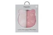2PK Bubba Blue 40x80cm Nordic Bassinet Jersey Fitted Sheet Baby 0-12m Berry Rose