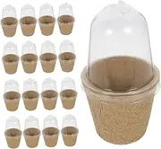 BESPORTBLE 25Pcs Paper Seedling Pots with Lids Nursery Planting Containers for Home Gardening Lightweight and Flexible Design for Vegetables and Flower Starter Pots