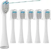 YMPBO Toothbrush Replacement Heads Compatible with Waterpik Sonic Fusion SF01 SF02/Sonic Fusion 2.0 SF03 SF04, 6 Pcs Replacement Toothbrush Heads with Covers, White