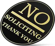 VANZACK No Soliciting Sign Eye Catching Warning Sign for Front Door Garden Text to Deter Solicitors Multi Functional Use for
