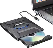 External Disk Drive | External Player for Computer USB, USB External Disk Burner, High-Speed Data Transfer Disk Drive, Portable Disc Drive Reader Writer, USB Type C External DVDs Drive