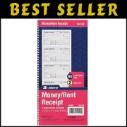 Spiral-Bound Rent Receipt Book with Carbonless 2-Part Receipts - 5-1/4 x 11"