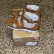 Sofft Womens Mirabelle Brown Ankle Strap Sandals Size 7.5 Luggage Euro 38.5 M