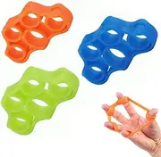 Paifeancodill Hand Grip Strengthener, 3 Pcs Finger Stretcher Resistance Bands Extensors Training Bands & Hand Grip Ring Muscle Power Training Rubber Ring Exerciser Gym Expander Finger trainer